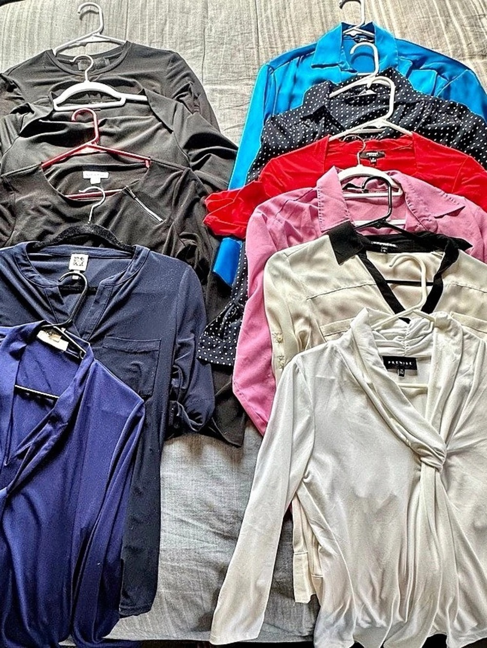 Lot of 11 women’s dress shirts size Medijm. Various brands:  Calvin Klein, Micha